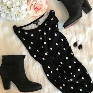 EXPRESS SCOOP NECK POLKA DOT SWEATER
